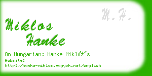 miklos hanke business card